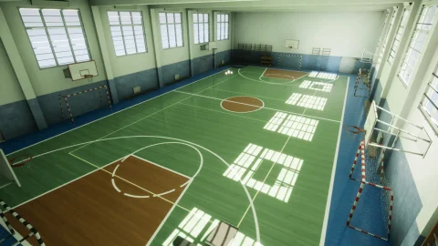 学校室内篮球场-School gym