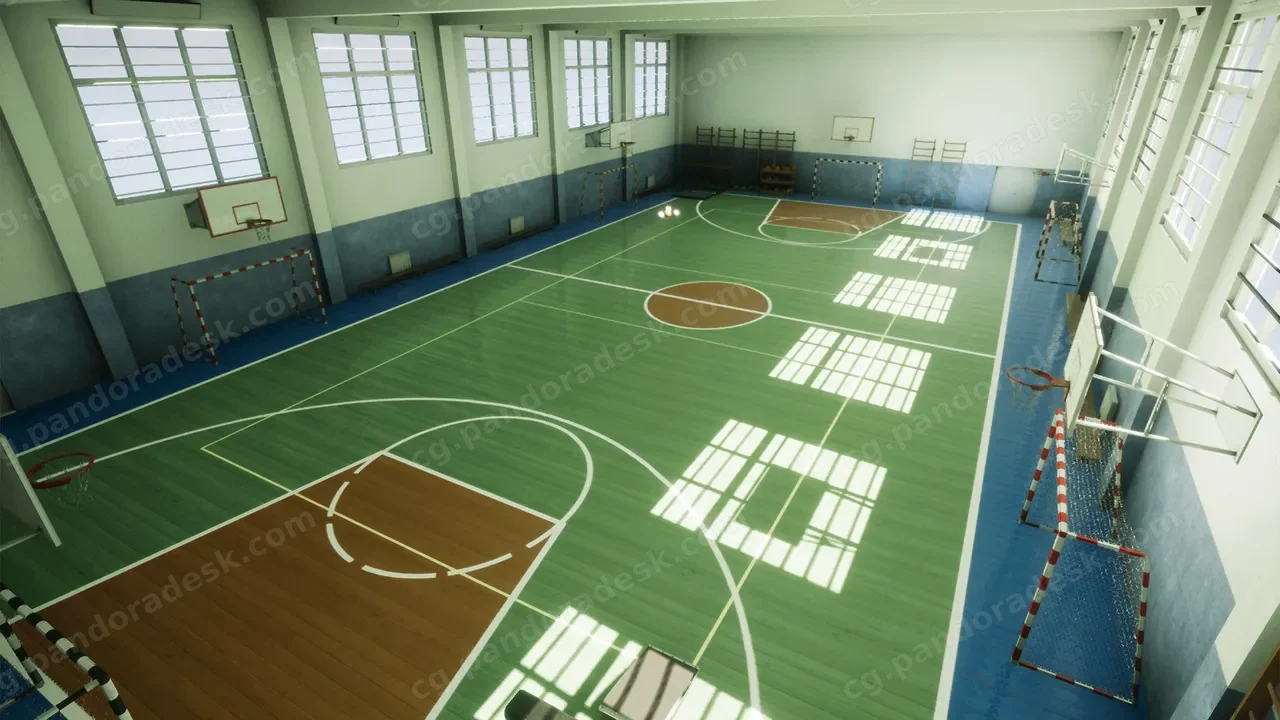 学校室内篮球场-School gym