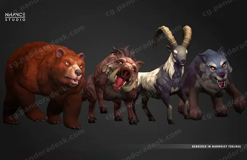 风格化的幻想动物包 - Stylized Fantasy Animals Pack