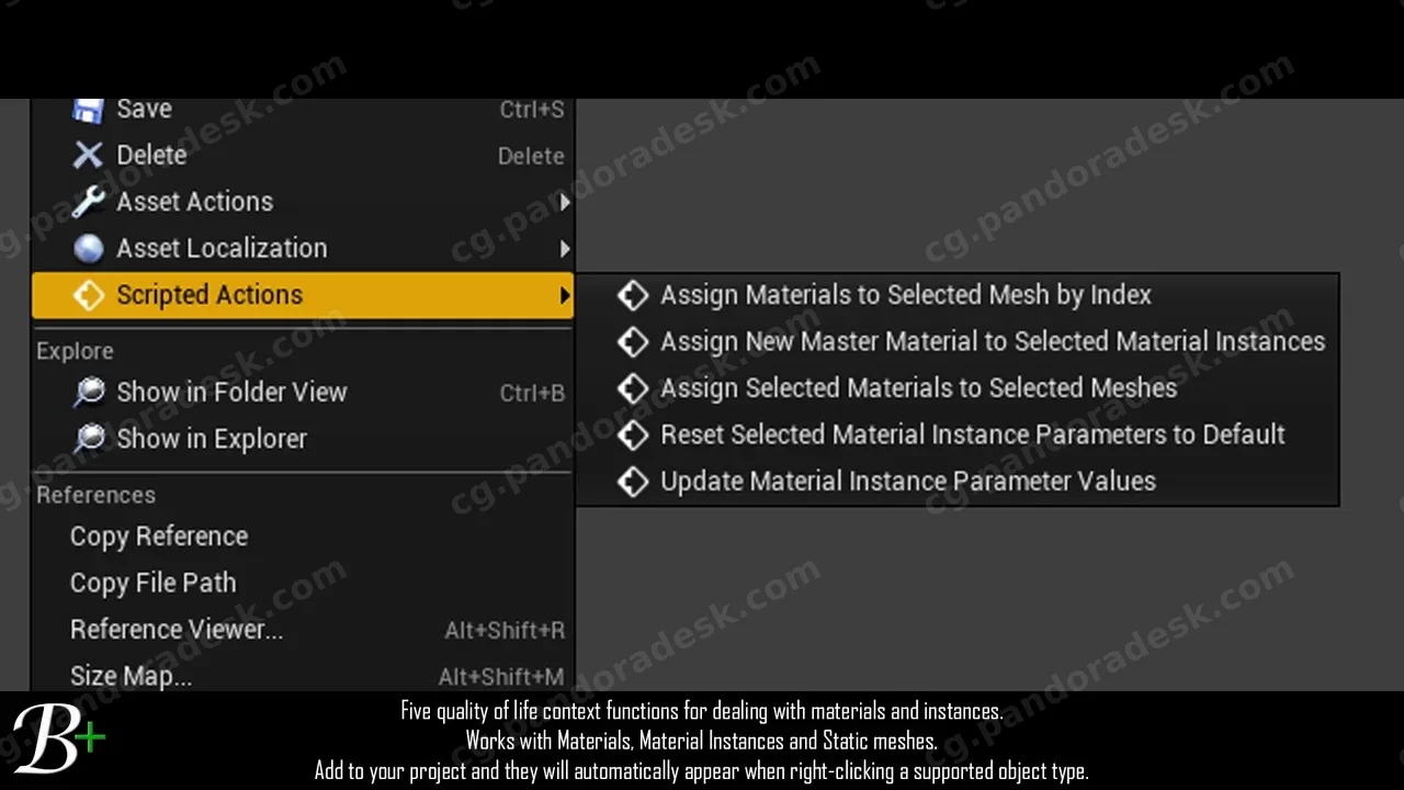 材质和实例选项 - Blutility Plus - Material and Instance Options