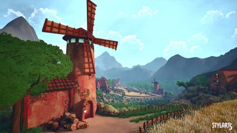风格化风车谷 - Stylized Windmill Valley - UE5 ( Stylized , Valley , Windmill , Stylized )