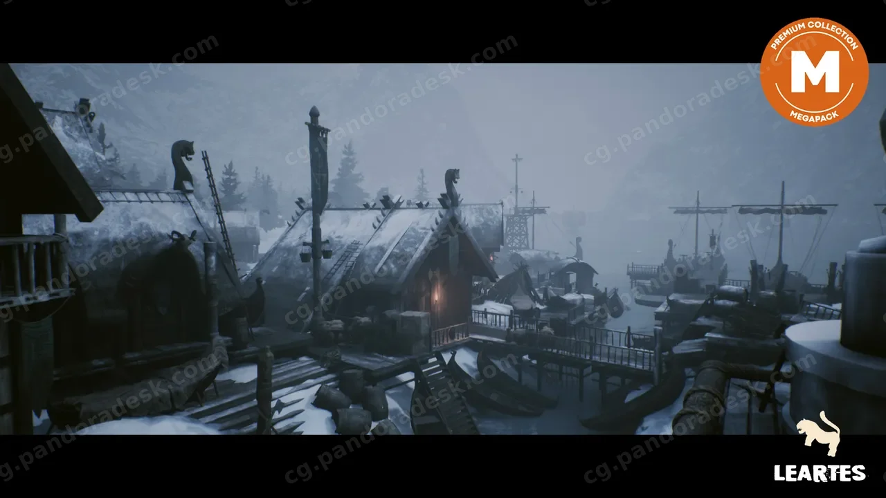维京村庄环境大包(维京维京、中世纪、中世纪、古) Viking Village Environment Megapack