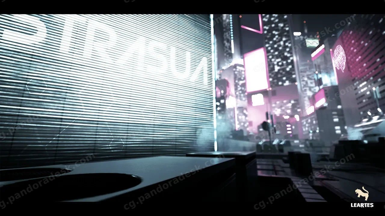 未来屋顶城市环境 - Futuristic Rooftop City Environment
