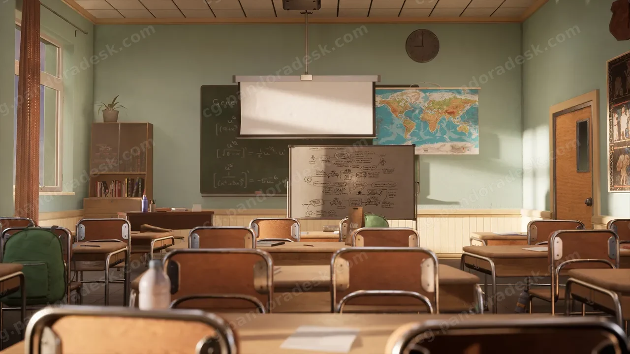高中课堂环境(高中教室、大学教室环境的三维展示) High School Classroom Environment