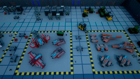 太空飞船、道具和模块化环境瓷砖 - Spaceships, props and modular environment tiles (sci-fi, low poly, voxel)