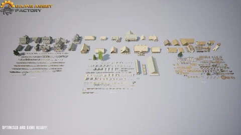 中世纪村庄模块化建筑包 - Medieval Village Modular Buildings Pack