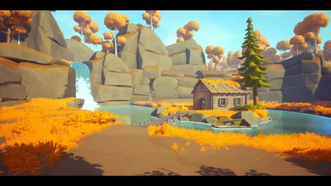户外木屋-Stylized Autumn Forest