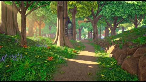 森林洞穴-Stylized Forest Cave