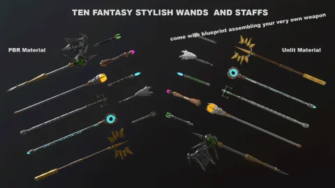 十款时尚法杖和魔杖 - Ten Stylish Staffs and Wands