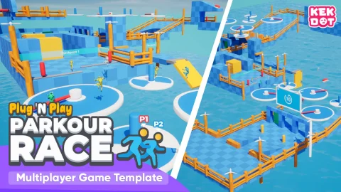 跑酷竞速 - 多人联机蓝图游戏模板 Parkour Race - Multiplayer Blueprint Game Template - Platformer - By Kekdot