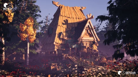 奇幻斯拉夫小屋环境 Fantasy Slavic Hut Environment
