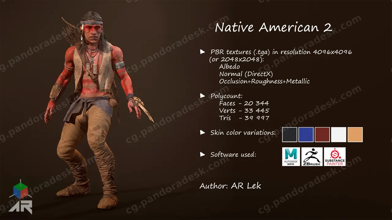 美洲土著居民印第安人角色模型 Native American 2