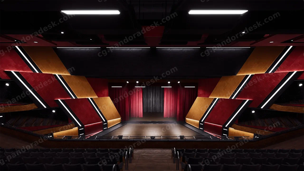 剧院大厅环境(剧院 音乐会 电影院 大厅 展览 会议 3D)-Theater Hall Environment