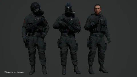 射击游戏模块化角色 Black Kit Modular