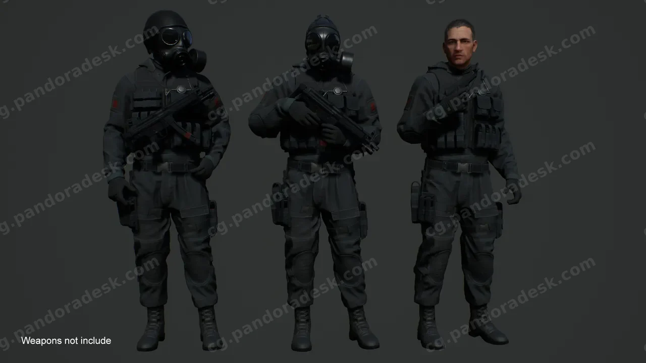 射击游戏模块化角色 Black Kit Modular