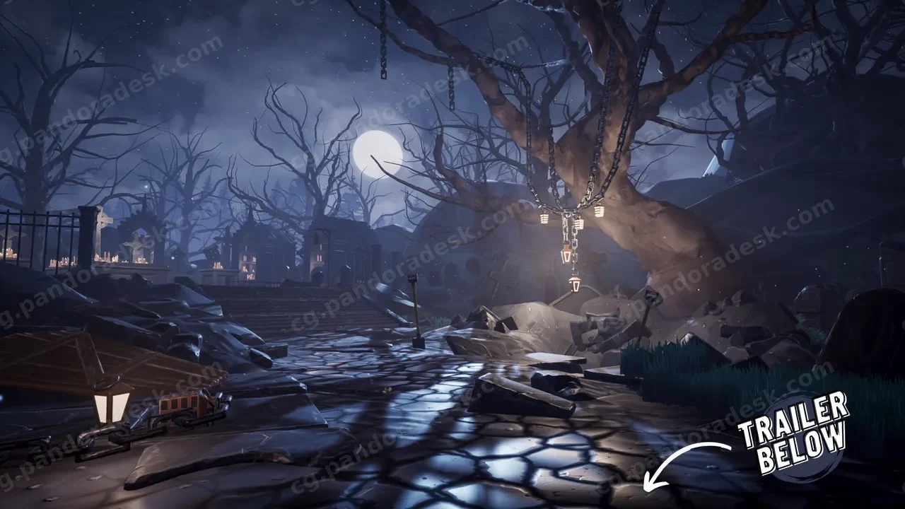 风格化墓地 - Graveyard - Cemetery - Stylized Graveyard - Stylized Cemetery