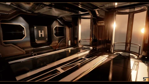 科幻基地走廊-Modular SciFi Hallways