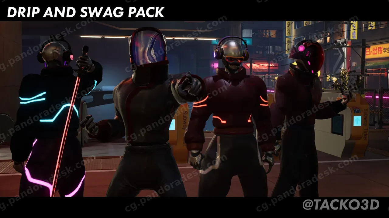 水滴与潮酷包赛博朋克系列 - 服装包 Drip and Swag Pack Cyberpunk Collection - Clothes Pack