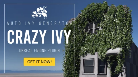 藤蔓插件-Crazy Ivy - Procedural Ivy & Vine Generator Plug-in - Auto Grow Plants In Editor