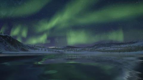 北极极光-Arctic Aurora Landscape