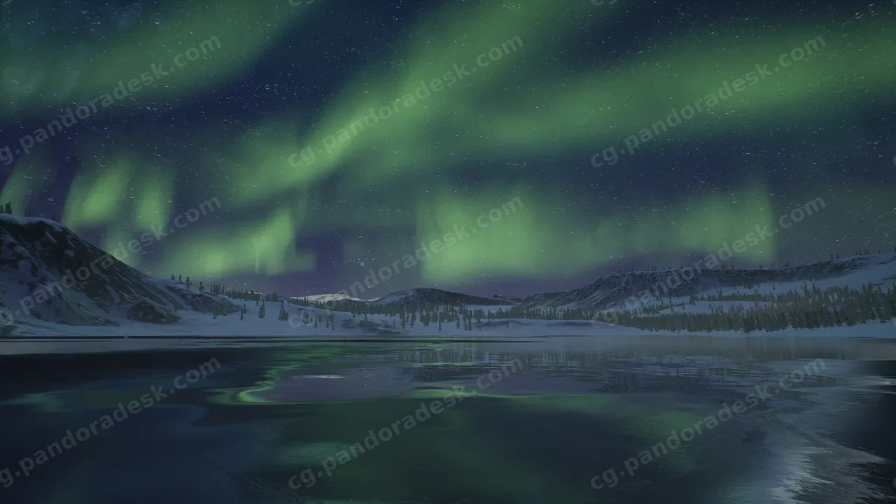 北极极光-Arctic Aurora Landscape