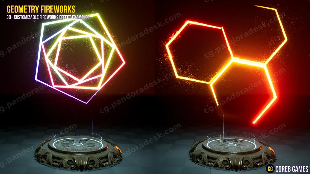 几何烟花视觉特效包 - Geometry Fireworks VFX Pack