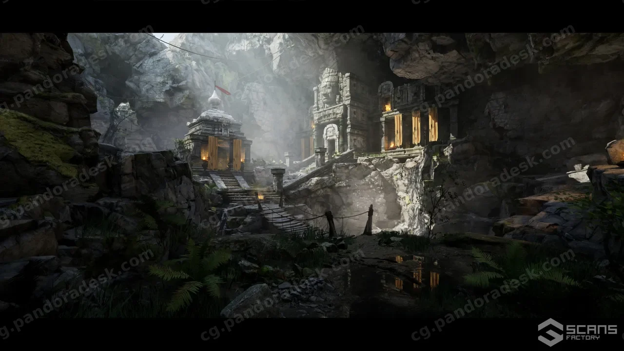 古庙遗址 - Ancient Temple Ruins - Mountains Environment