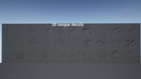法线凹凸墙壁地面破损贴花材质-Normal Damage Decals