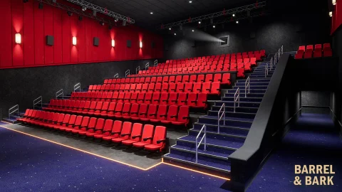 电影院放映厅大厅售票厅 movie theater scene with foyer