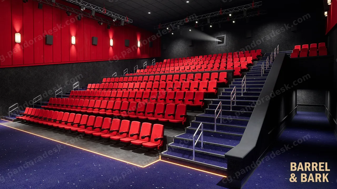 电影院放映厅大厅售票厅 movie theater scene with foyer