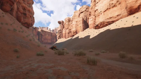 沙漠峡谷-3D Scanned Canyon - Modular Cliffs + Rocks, Grass and more
