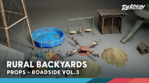 农村道具 - Roadside VOL.3 - Rural Props (Nanite and Low Poly Versions)