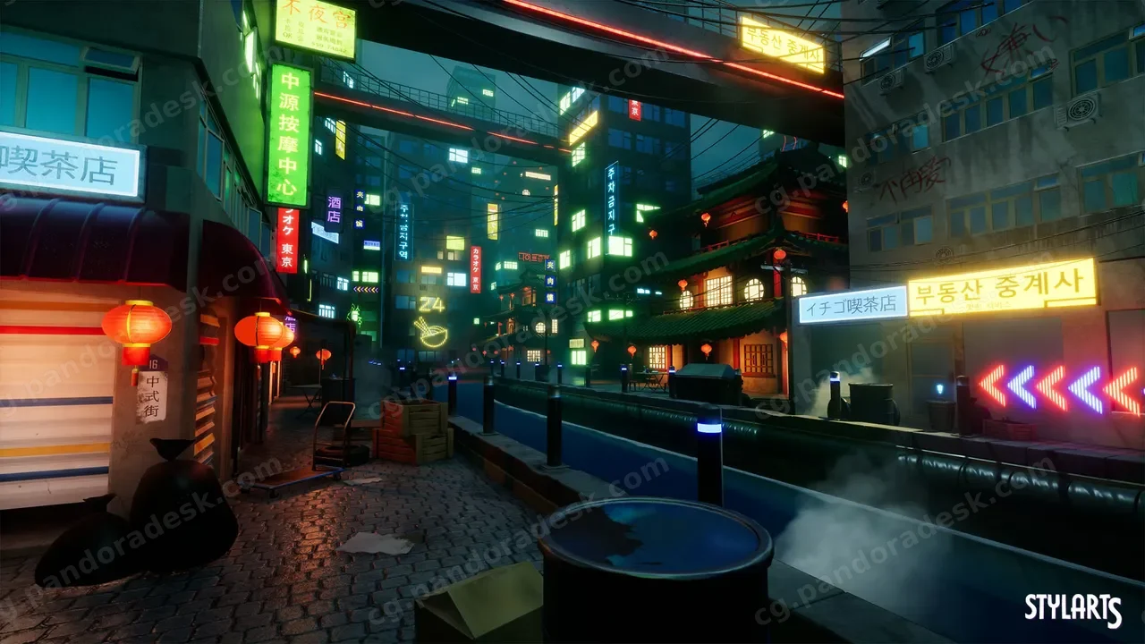 风格化唐人街场景 - Stylized China Town