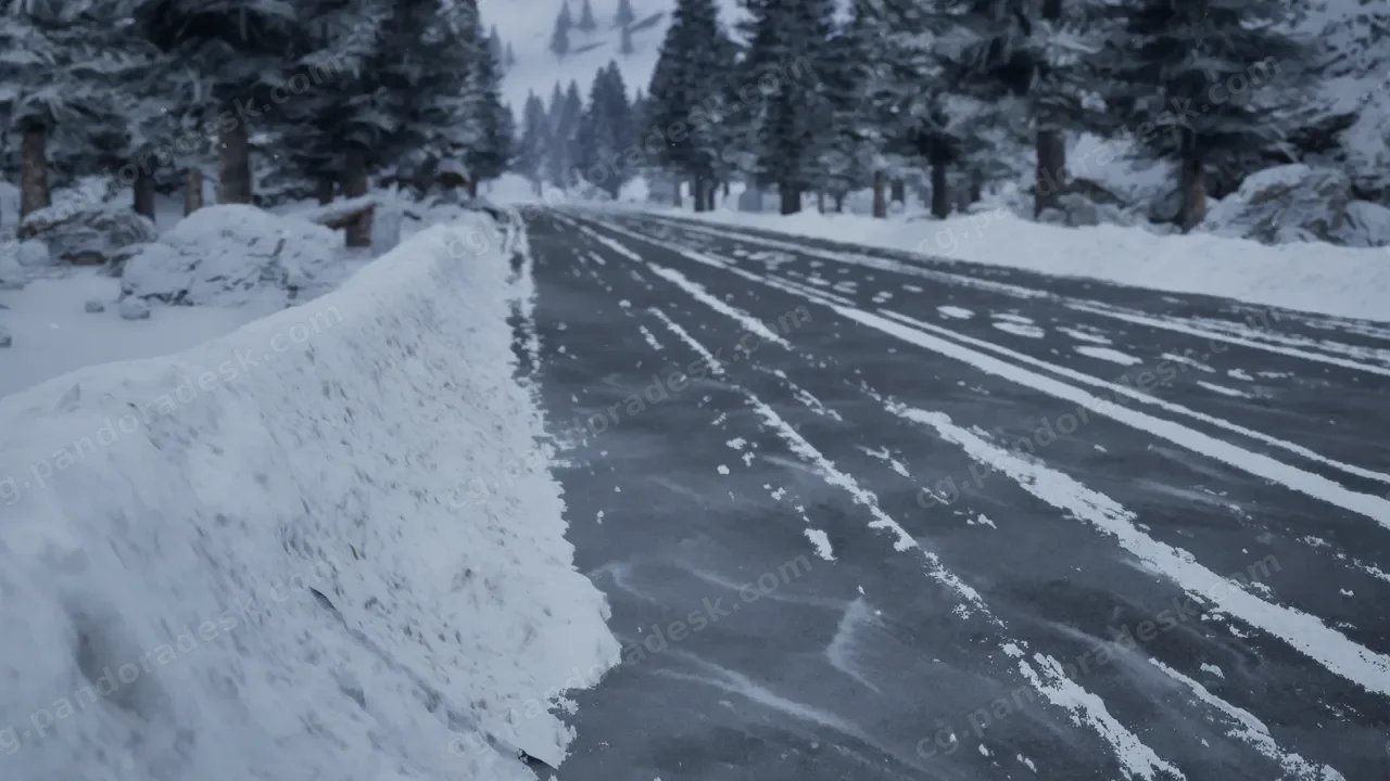 吹雪景观效果蓝图 - Snow Blowing Landscape Effect