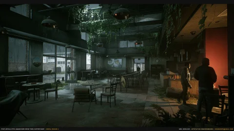 后世界末日废弃咖啡馆 - Post Apocalyptic Abandoned Coffee Shop Drive Thru