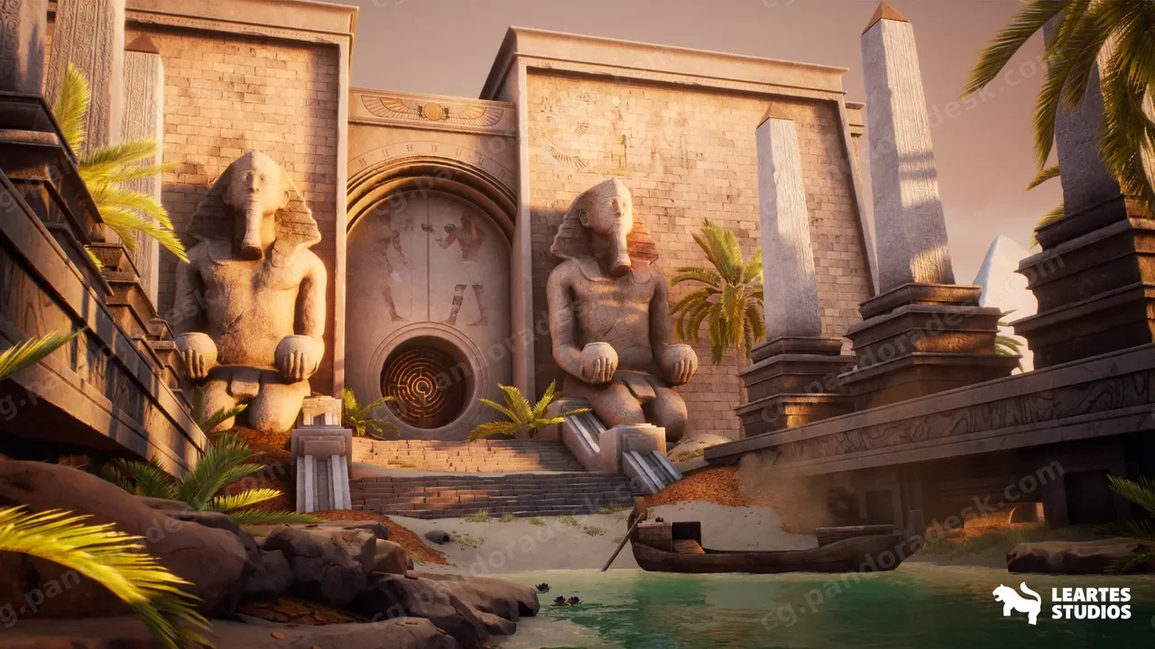 荒凉的沙漠神庙环境/古代环境(沙漠/古代) - Deserted Desert Temple Environment / Ancient Environment ( Desert / Ancient )
