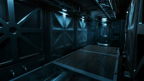 科幻场景走廊过道-Modular SciFi: Engineer Hallways