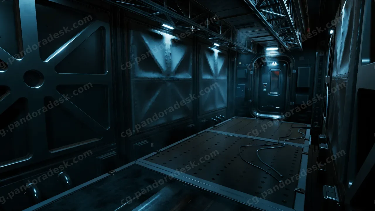 科幻场景走廊过道-Modular SciFi: Engineer Hallways