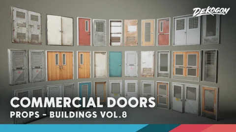 门 - Buildings VOL.8 - Commercial Doors (Nanite & Low Poly)