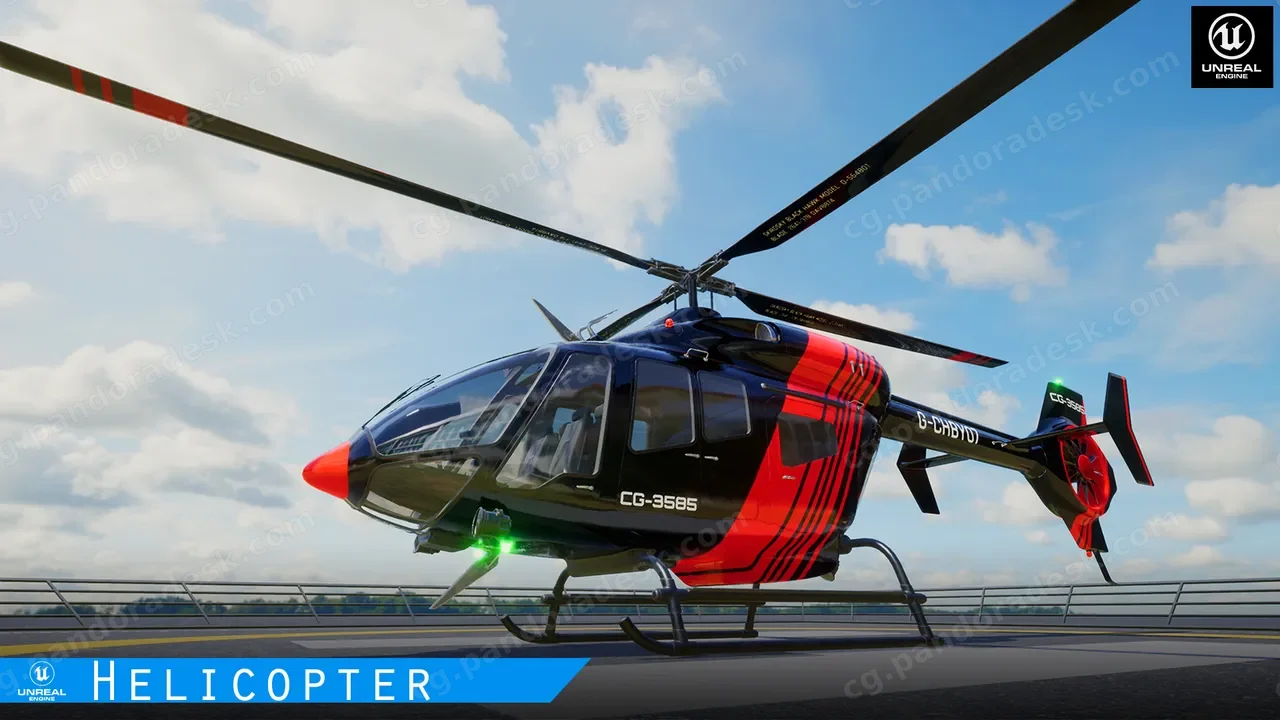 写实直升机飞机飞行蓝图-Photorealistic Helicopter