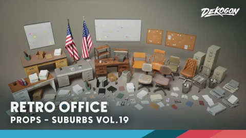 复古办公室 - Suburbs VOL.19 - Retro Office (Nanite and Low Poly)