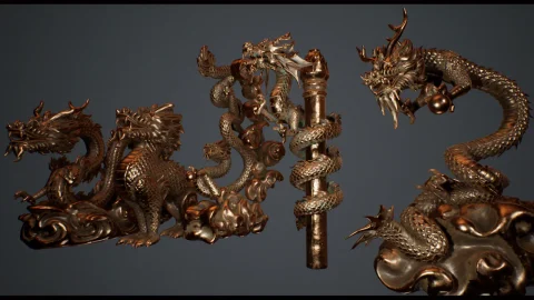 中国龙雕像 - Chinese Dragon Statues