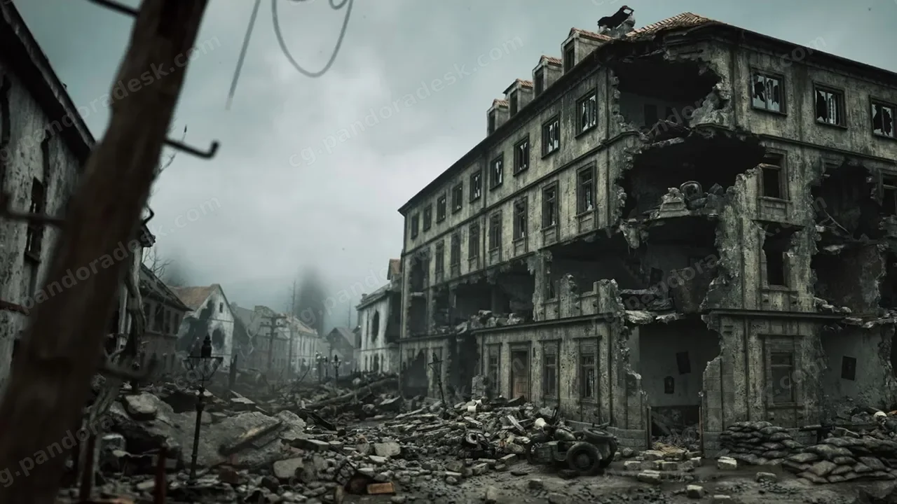 二战战区环境超级包 ( 被破坏的建筑物 / 道具 ) - WW2 Warzone Environment Megapack