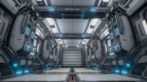 科幻飞船走廊-SciFi Corridor Environment