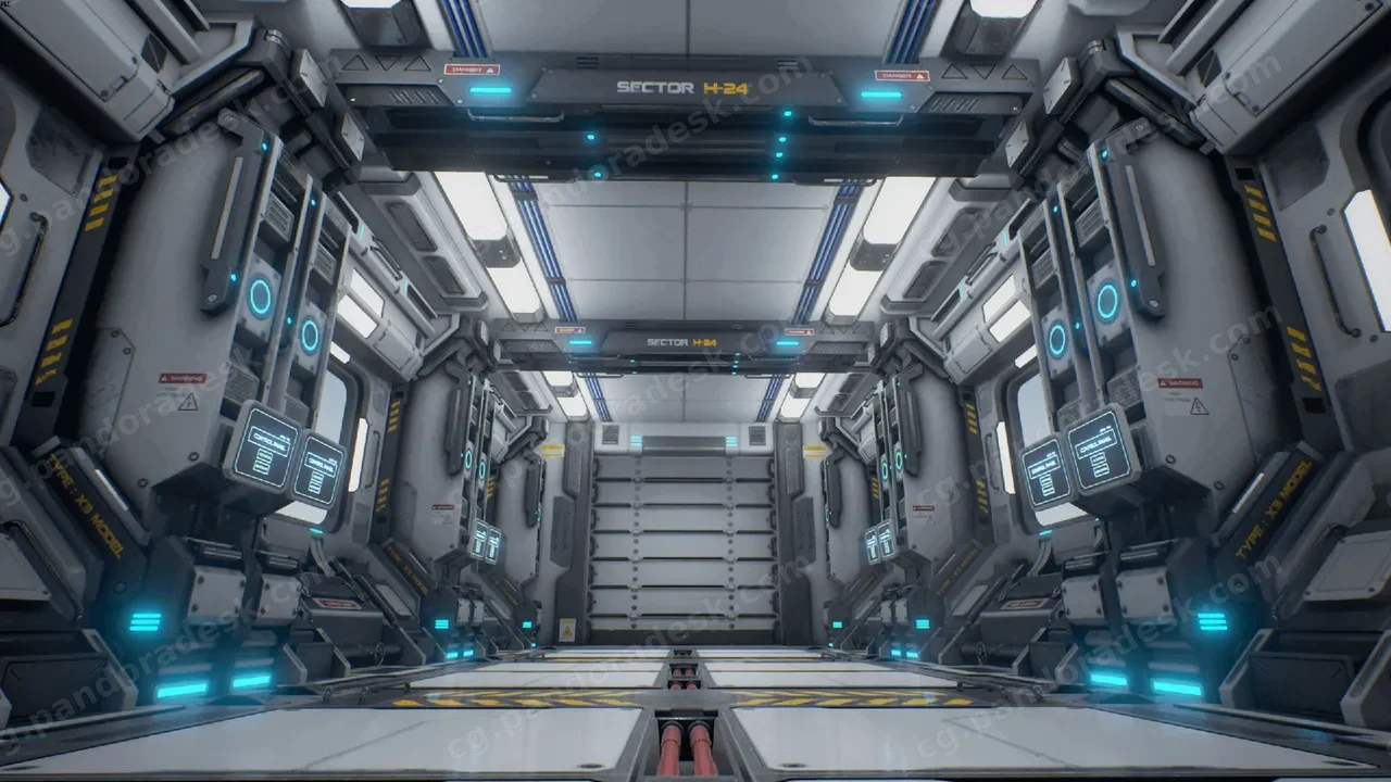 科幻飞船走廊-SciFi Corridor Environment