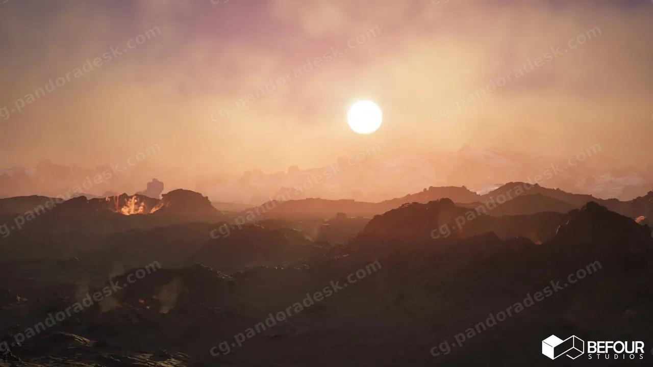火山地形环境与地形散布工具 - Volcano Land Environment w/ Terrain Scatter Tool (Exterior, Natural, VFX)