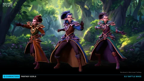 风格化奇幻女孩非玩家角色包 Stylized Fantasy Girls NPC Pack #3