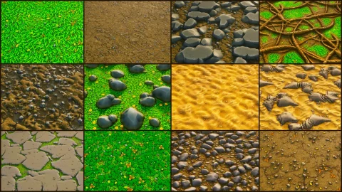 卡通风格化地面材质 - Stylized materials VOL.1