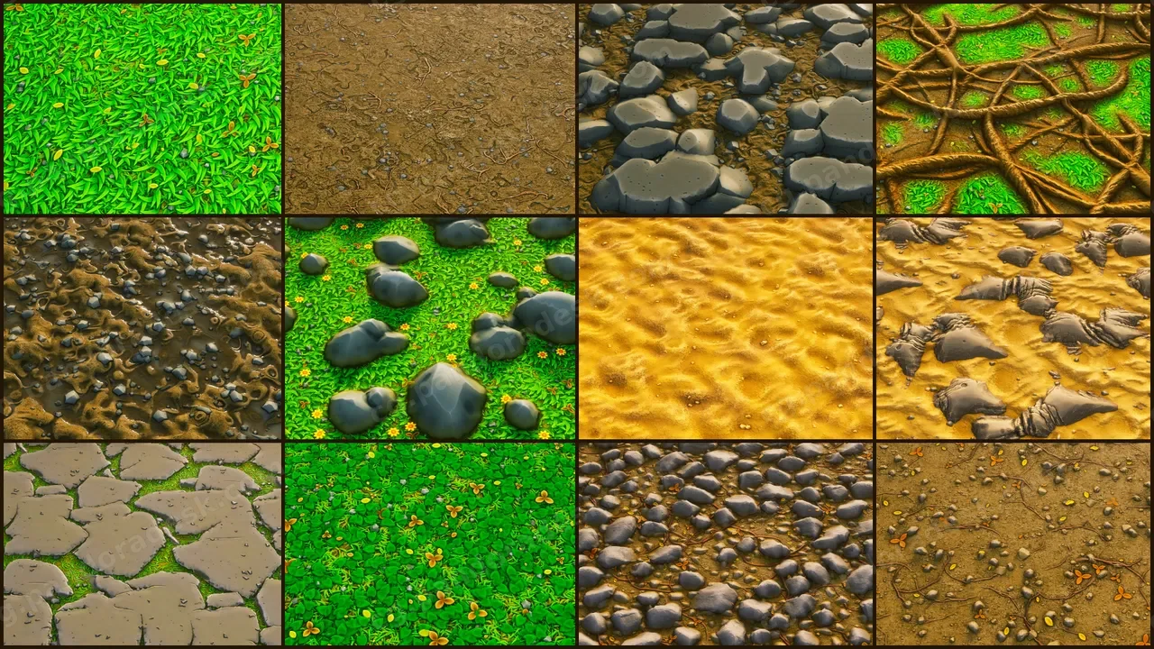 卡通风格化地面材质 - Stylized materials VOL.1
