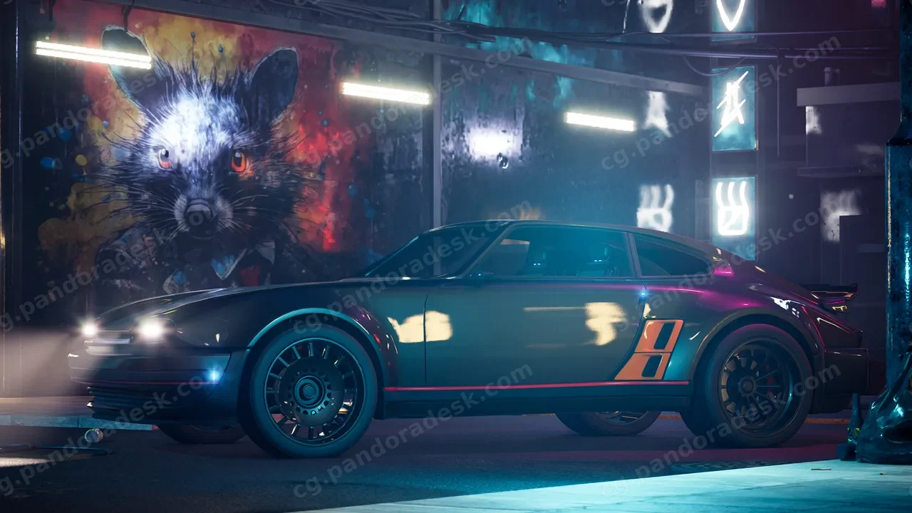 可驾驶科幻赛博汽车 - SciFi Cyber Car 2